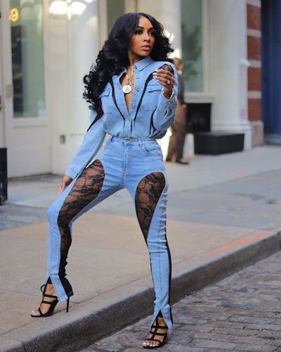 Laced to Perfection denim Set