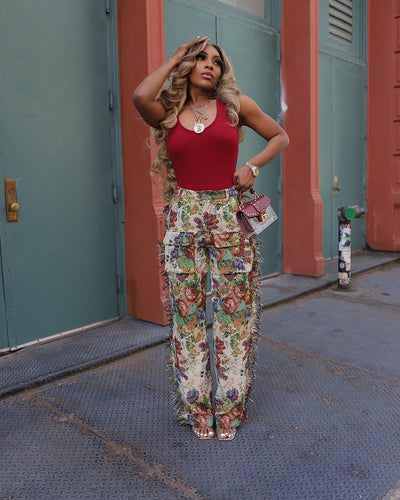 Gardenia Floral Pants Set