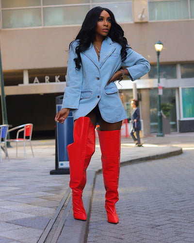 A denim blaze blazer